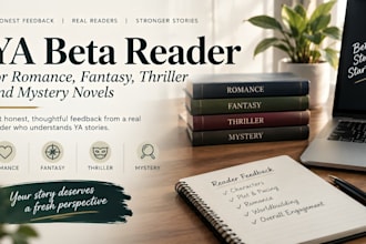 be your ya beta reader for romance, fantasy, thriller, and mystery novels