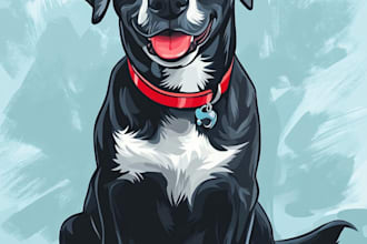 design a custom  pet portrait illustration