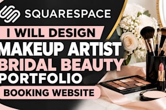 design squarespace makeup artist website bridal beauty portfolio booking website