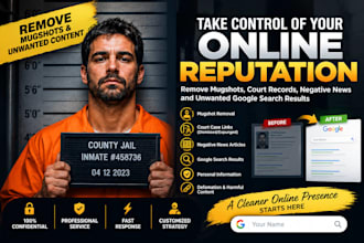 remove mugshots, delete negative links, erase bad articles, false news in google