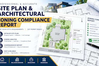 create a standard site plan and architectural zoning compliance report