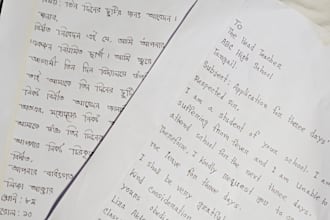 do neat bangla and english handwriting