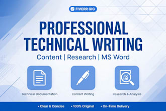 do technical writing, content writing and ms office work