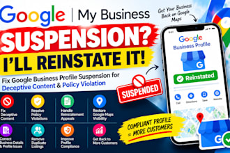 reinstate google my business suspension for deceptive content policy violation