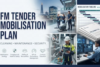 create fm tender mobilization plans for cleaning maintenance, security contract