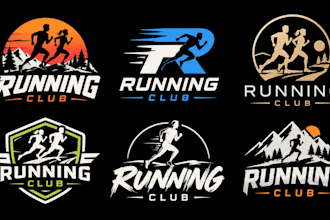 design a professional running, marathon, fitness, sports team, running club logo