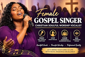 female gospel singer christian soulful worship vocalist demo lead choir bvg