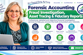 perform forensic accounting, fraud investigation, trace assets fiduciary reports