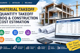 material takeoff, quantity takeoff, boq, construction cost estimation