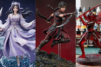 custom 3d print and paint anime figure statue action figure bust resin printing