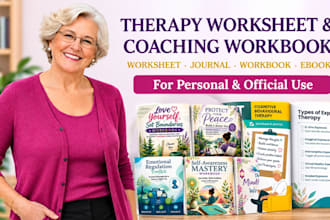 design therapy worksheet, design coaching workbook self help ebook design
