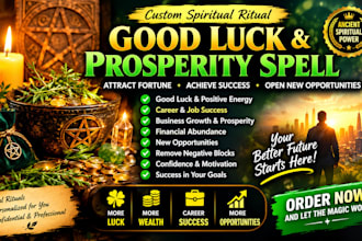 cast custom goodluck spell prosperity spell to attract good fortune job success