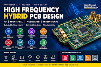 design high frequency hybrid pcb, rf pcb and high speed circuit board
