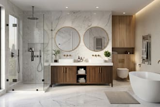 design bathroom, shower, vanity and laundry 3d models and renders