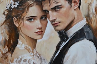 oil painting portrait and illustrations
