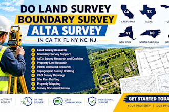 do land survey boundary survey alta survey in ca tx fl ny nc nj