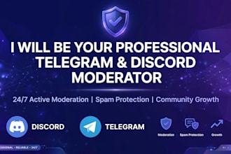 be your 247 telegram or dscord moderator for crypto and nft community management