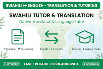 be your native swahili tutor for conversational practice and lessons