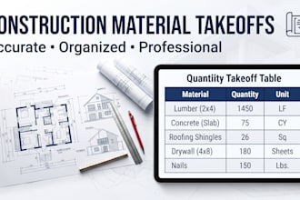 do construction material takeoff and property damage quantity takeoffs