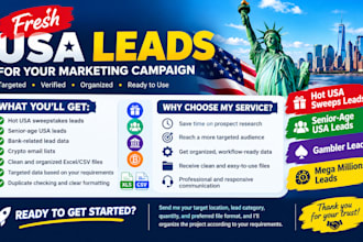 give fresh USA sweeps leads,senior old leads,gambler leads,mega millions leads