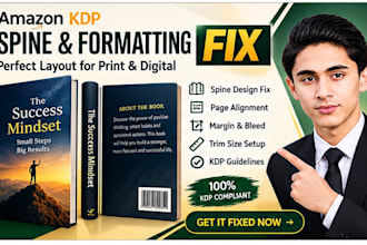fix rejected KDP book cover, spine and formatting errors