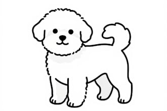 draw custom pet portrait in line art vector illustration