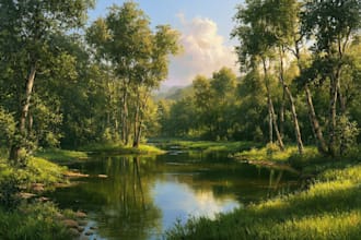 paint landscape in real oil painting