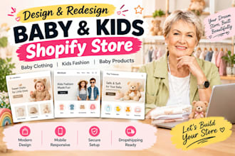 design baby shopify store, baby clothing shopify store kids fashion store