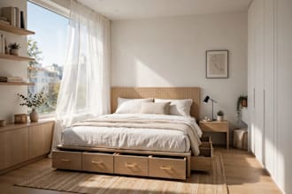 create 5 modern small apartment decor ideas with shopping list