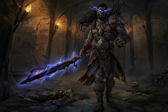 create dark art illustration or horror creature concept art