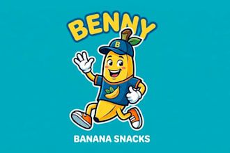 make wonderful banana character mascot logo design