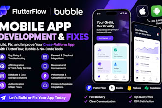 fix app issue flutterflow bubble app bugs errors workflows develop mobileapp mvp