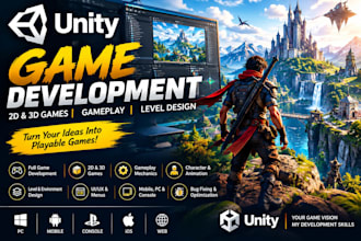 create a custom unity game with gameplay and level design