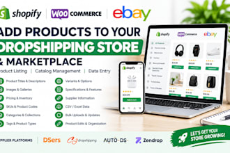 shopify woocommerce ebay product upload dsers cjdropshipping autods zendrop