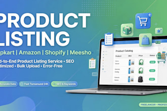 do flipkart amazon shopify product listing and ecommerce data entry