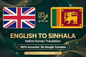 translate english to sinhala native human translation fast delivery
