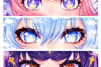 custom eye banner for social media and stream overlays