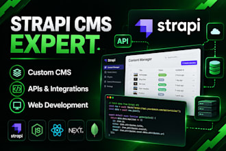 develop and customize strapi cms websites and apis