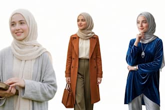 create hijabi ai fashion model for you clothing brand