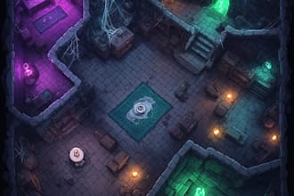 create a professional dnd dungeon battle map for your adventure