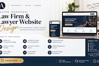 build a wordpress law firm website, lawyer website or legal website