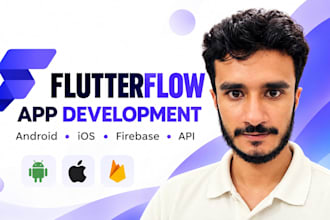 build flutterflow mobile app for android ios with firebase and api
