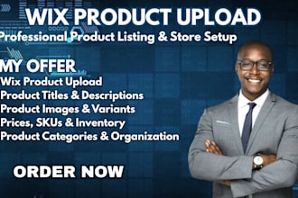 do wix product upload, product listing, store management and SEO