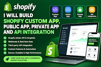 build shopify custom app public app private app API integration webhook