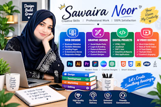 do expert web design, graphic design, ai video editing