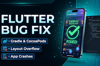 fix flutter bugs, build errors, and UI layout issues