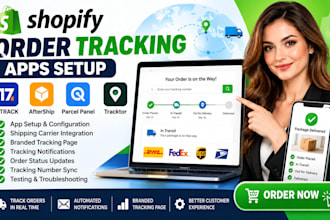 setup shopify order tracking apps 17track aftership parcel panel tracktor