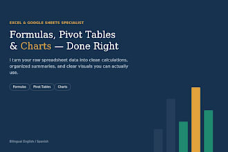 do excel calculations, pivot tables and charts