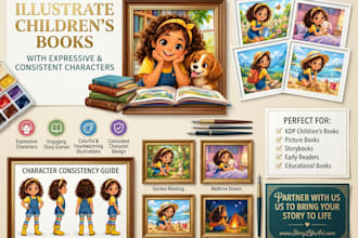 illustrate childrens books with expressive and consistent characters