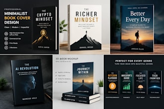 illustrate and design modern book covers for any niche